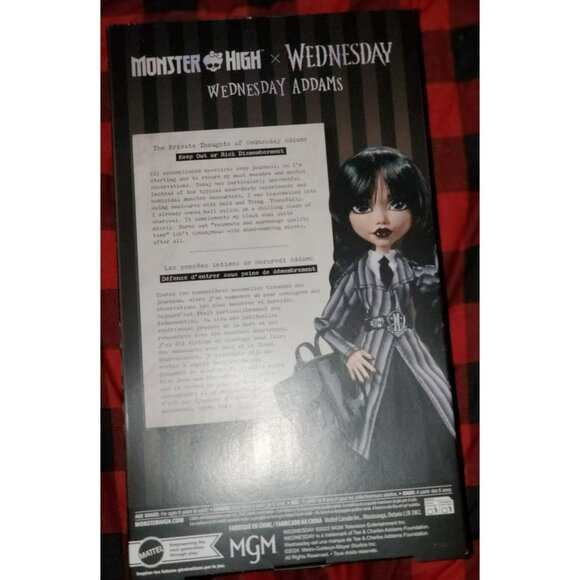 Mattel Toy Monster High Wednesday Addams Doll New in box HXJ04-9564 Black Netfli - Picture 8 of 9
